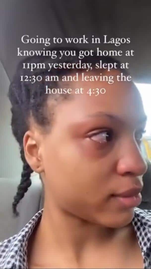 "Leaving home at 4:30a.m, returning 11p.m" - Lady breaks down in tears over stress of living in Lagos