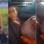 Lady shares video as male passenger falls asleep on her body