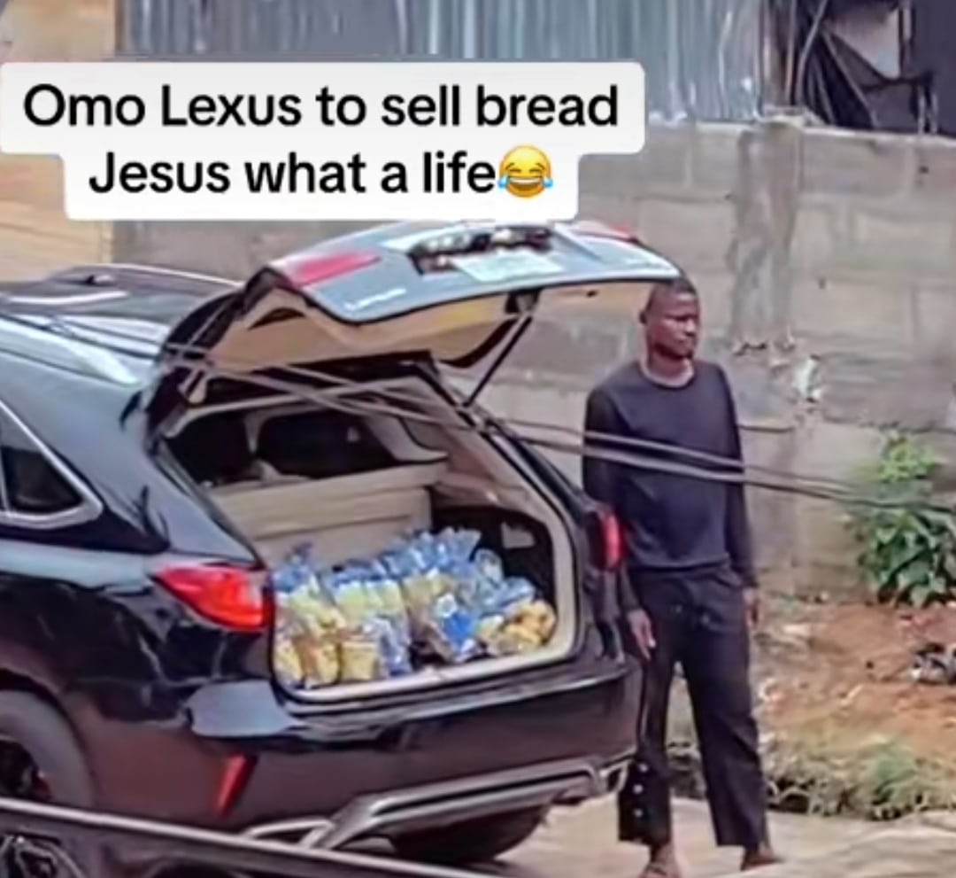 Nigerian man Lexus car sell bread