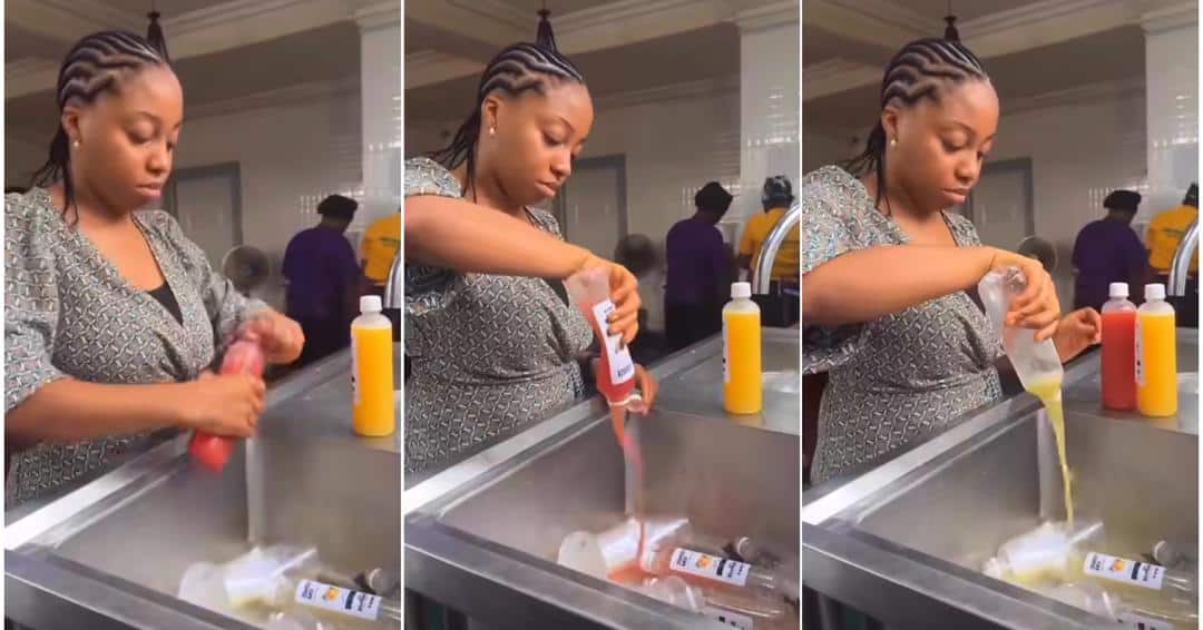 "Nobody is buying" - Fruit juice vendor pours away spoilt drinks