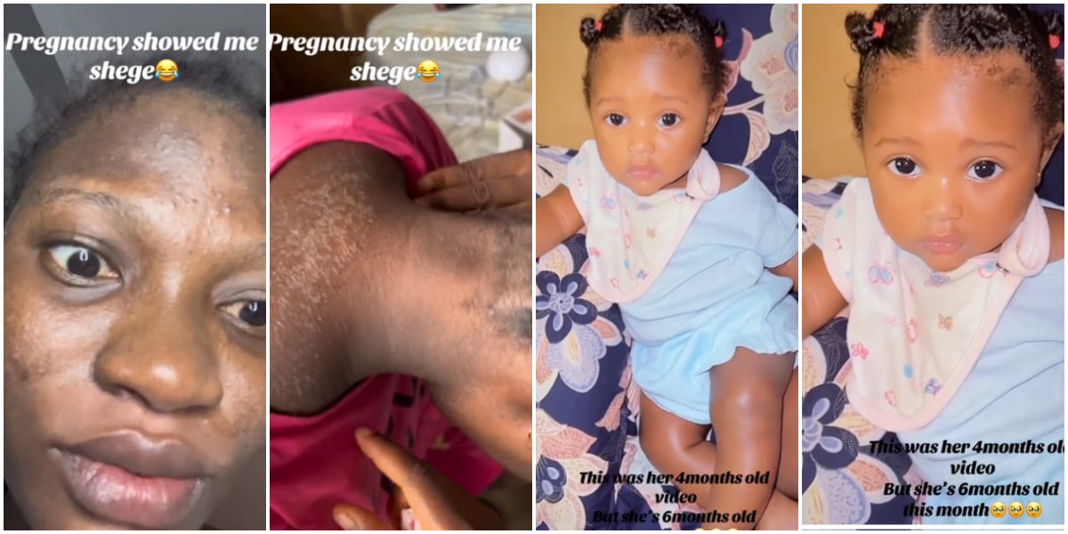 "Pregnancy showed me shege" - Mother reveals how pregnancy damaged her skin, flaunts her cute Baby as the beautiful result