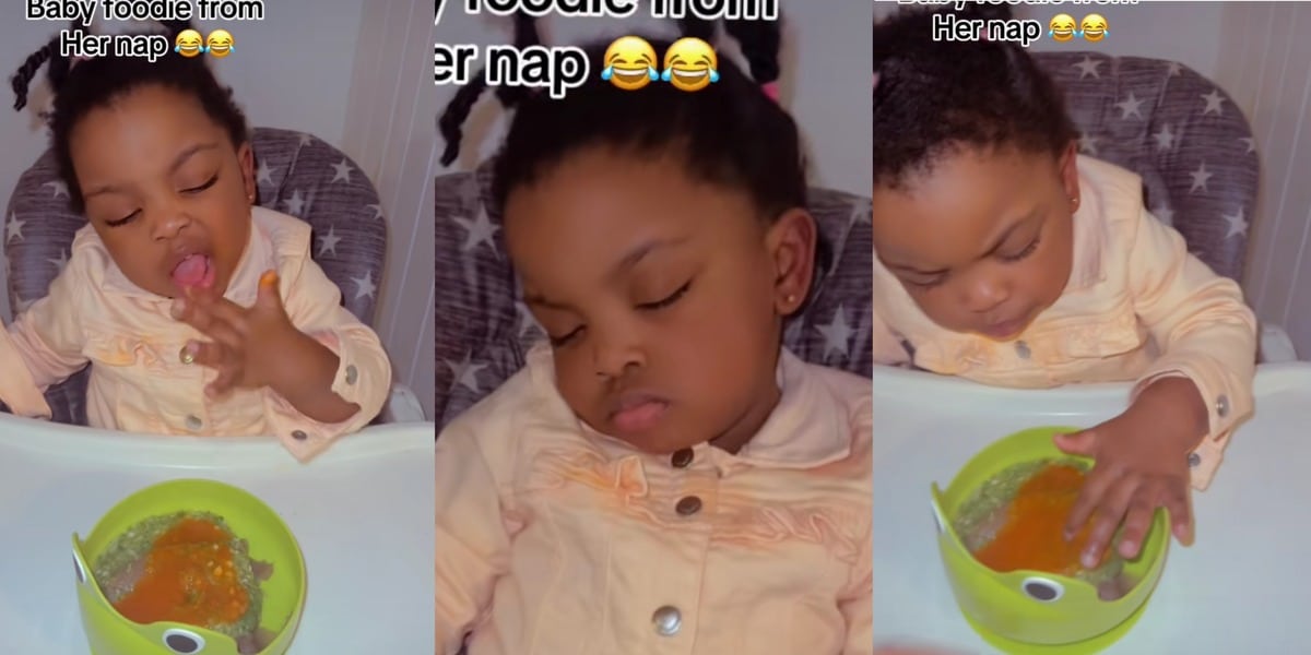 "Adenike, see food" - Nigerian mother wakes sleeping daughter with food aroma