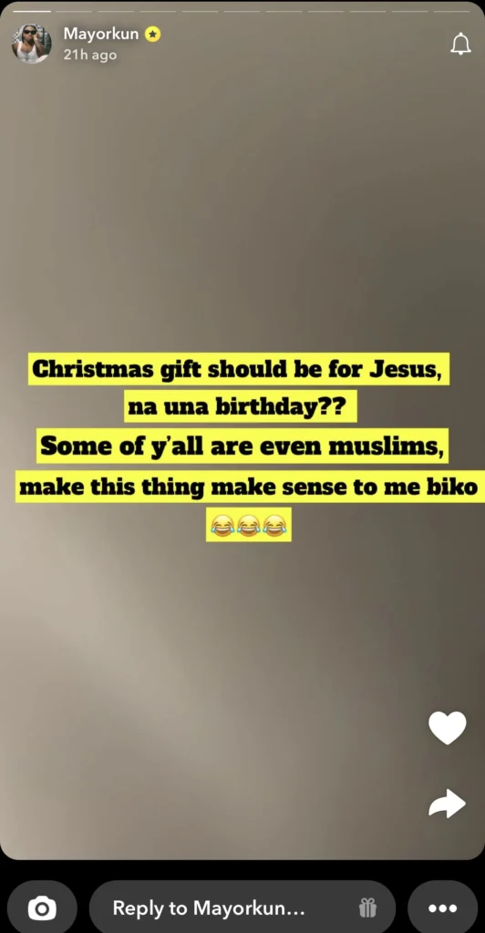 “Christmas gift na for Jesus no be una birthday” — Mayorkun tells fans requesting for gifts 