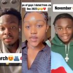 "Big achievements" - Beautiful lady shows off snaps of 12 Nigerian men she dated from January to December 2023