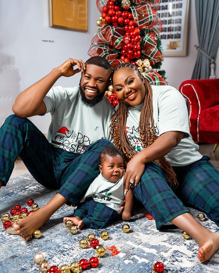 Stan Nze and wife, Blessing Obasi with their son