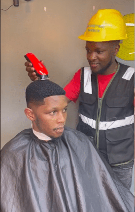barber maths customer's head