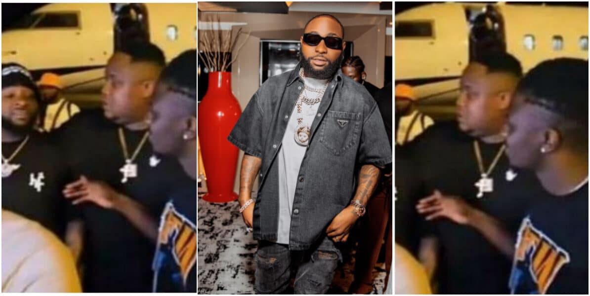 "Fan dey do pass himself" - Mixed reactions after Davido refused shaking hands with a fan in Asaba
