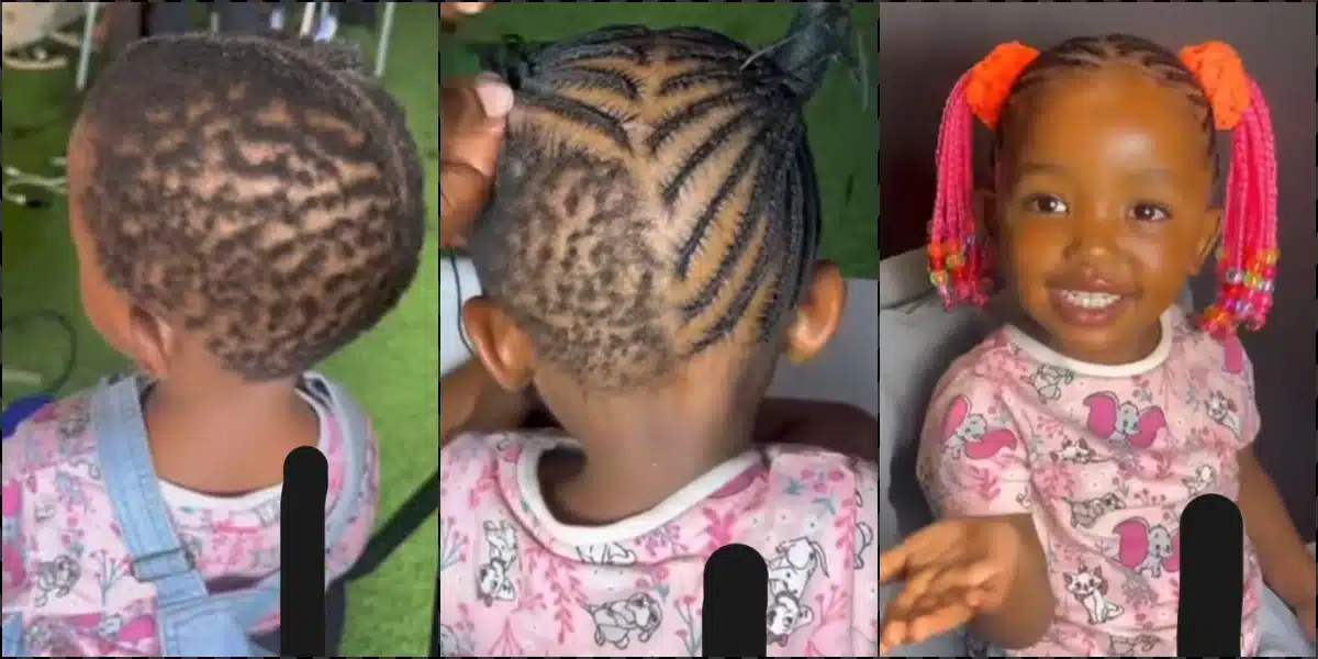 Hairdresser praised as she transforms little girl with sprouting hair