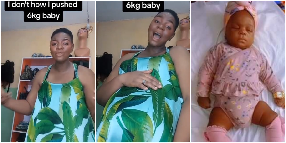 "I don't know how I pushed her out" - Mother stuns many as she gives birth to 6kg baby