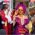 Kie Kie dresses like Father Christmas as she storms Lagos street to celebrate love with kids and mothers