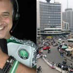 "Make we jam for Naija!" – White man enthuses as he jets off to Nigeria wearing country jersey; netizens react