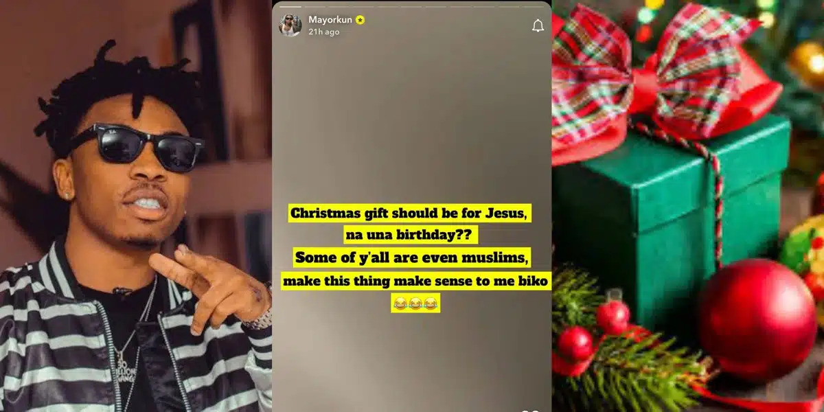 “Christmas gift na for Jesus no be una birthday” — Mayorkun tells fans requesting for gifts