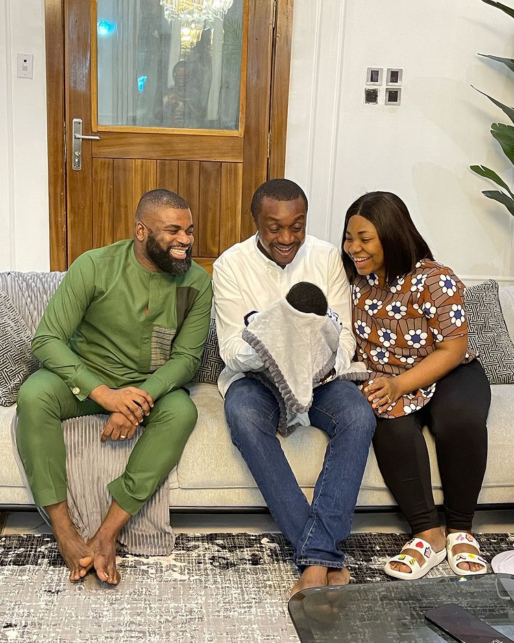 “What a prophetic child” - Nathaniel Bassey prophesies as he visits Mercy Chinwo's baby