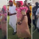 Reactions as groom insists on entering wedding venue with mother