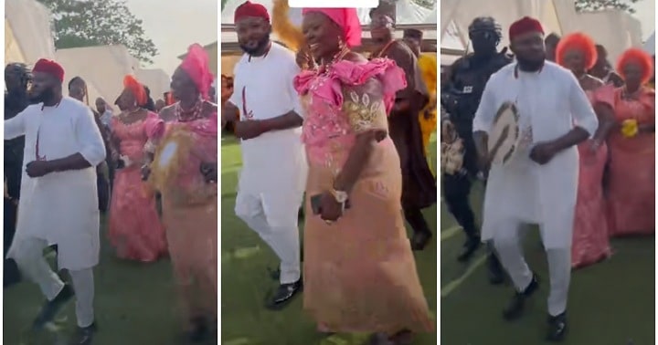 Reactions as groom insists on entering wedding venue with mother