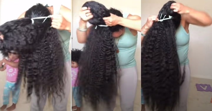 "Real life Rapunzel" - Video of lady flaunting her long natural hair