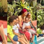 Regina Daniels expresses her joy of motherhood as she shares adorable moment with her step children