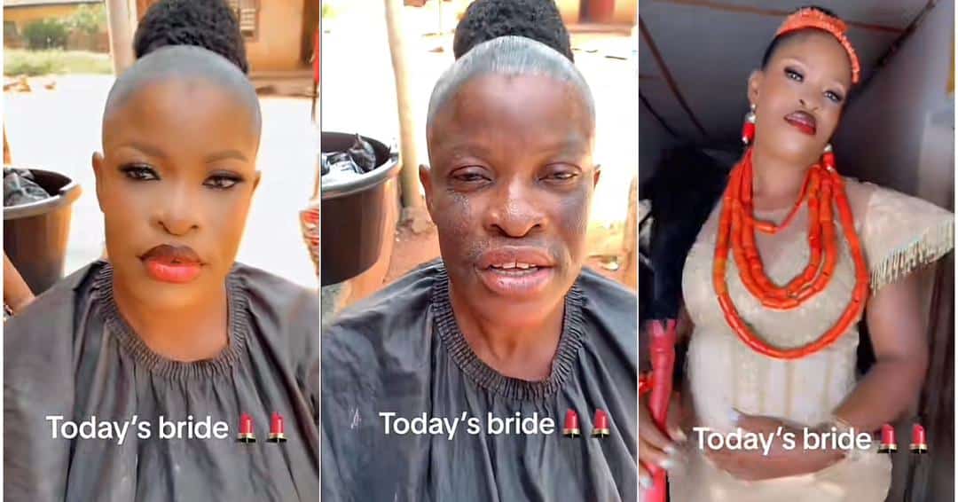 Talented make-up artist transforms bride's face on wedding day
