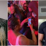 "This is disrespectful na" - Reactions as lady sits on Iyanya’s legs to take a selfie with Kizz Daniel