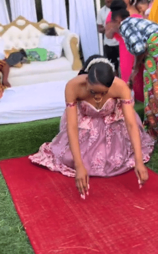 "Which country is this?" - Video of bride asked to lie down before her husband on their traditional wedding day stuns many