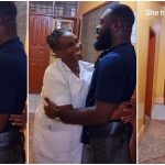 Woman emotional as son returns unannounced from abroad, surprises her at her workplace