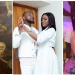 Nigerian singer Davido and his wife, Chioma Adeleke have been spotted enjoying moments of pleasure at the Adelekes' New Year's party.