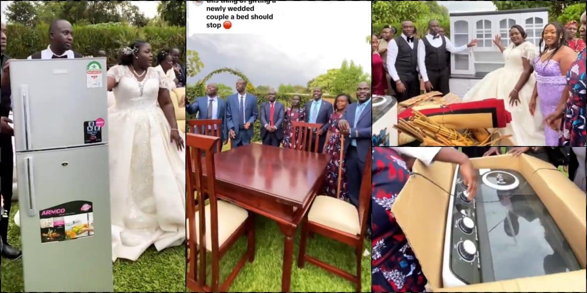 Shock as Kenyan couple receives gifts worth millions of naira on wedding day