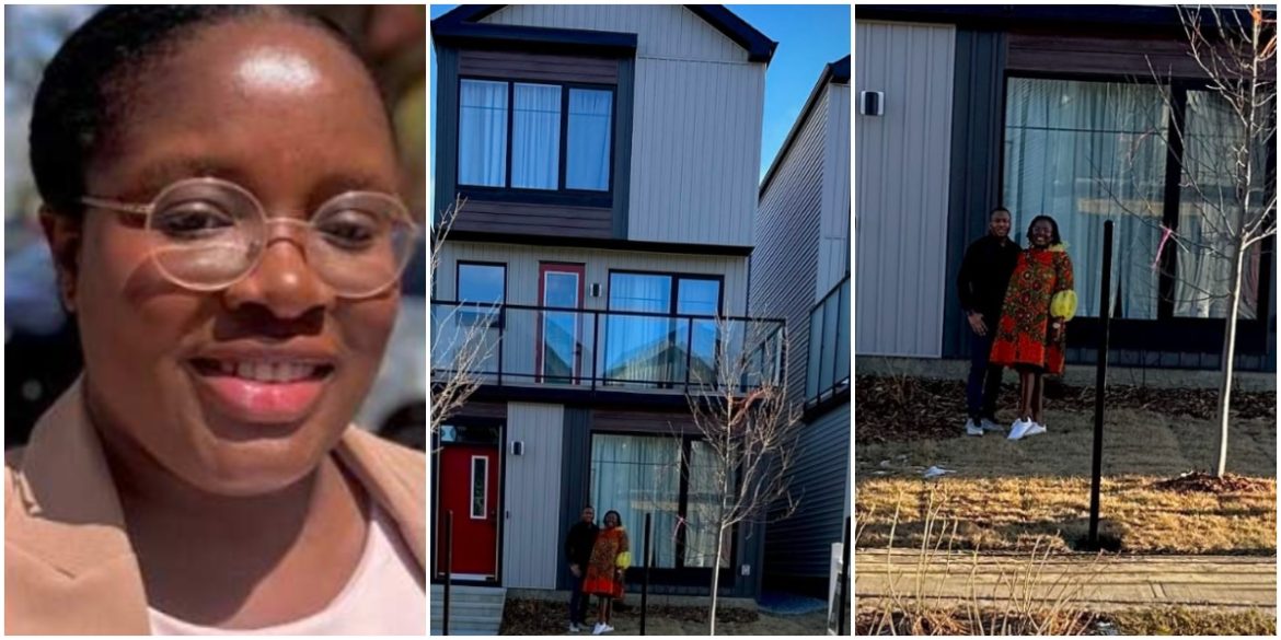 "Started 2023 as a tenant" - Woman stuns many as she becomes a homeowner after 1 year in Canada, flaunts her mansion online