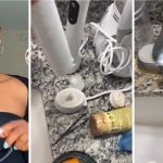 Wife stops cleaning toilet to know if husband would notice